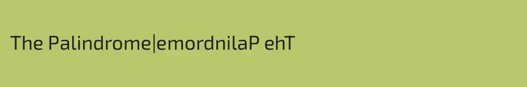 The Palindrome|emordnilaP ehT